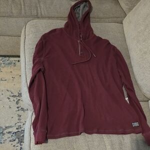 Flag & Anthem Maroon Long Sleeve Hoodie Size XL